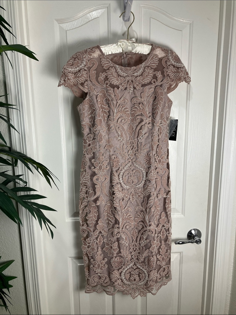 ALEX EVENINGS Short Floral Embroidered Cocktail Sheath, 8